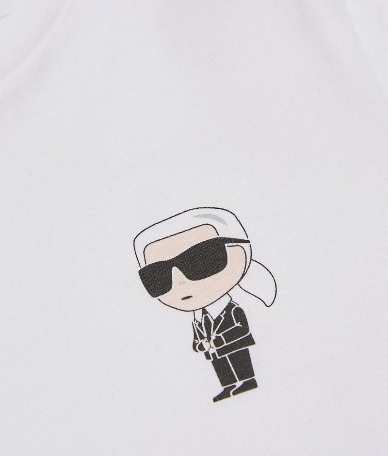 Koszulki Dziecięce Karl Lagerfeld K/Ikonik Small Patch Białe | PL RW4092