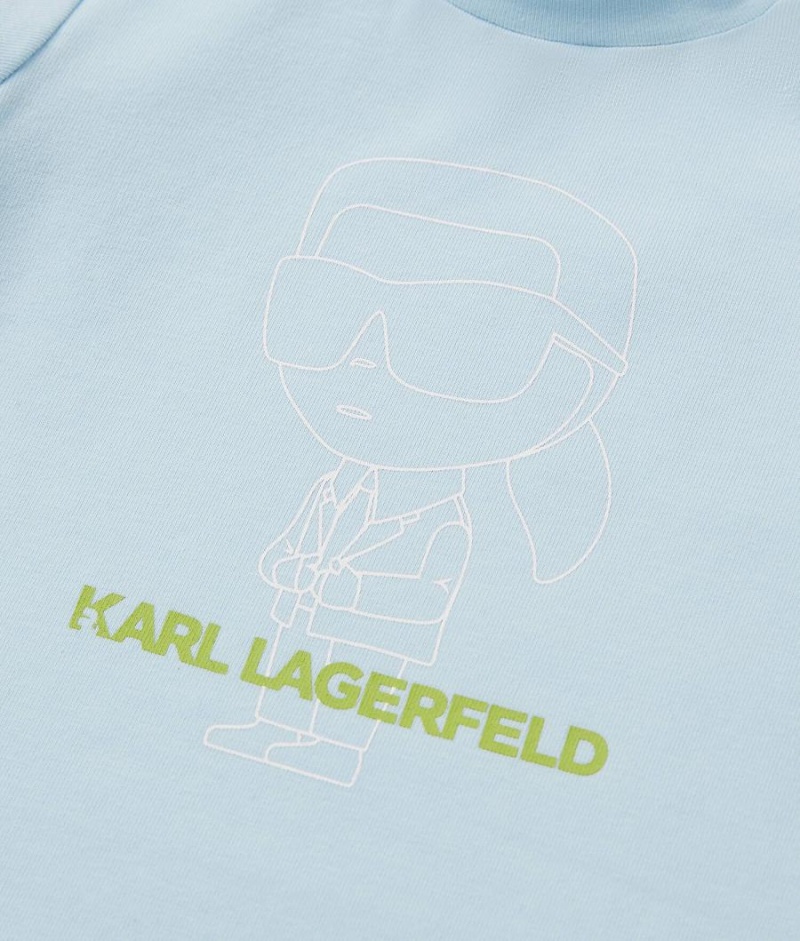 Koszulki Dziecięce Karl Lagerfeld K/Ikonik Outline Niebieskie | PL EX4118