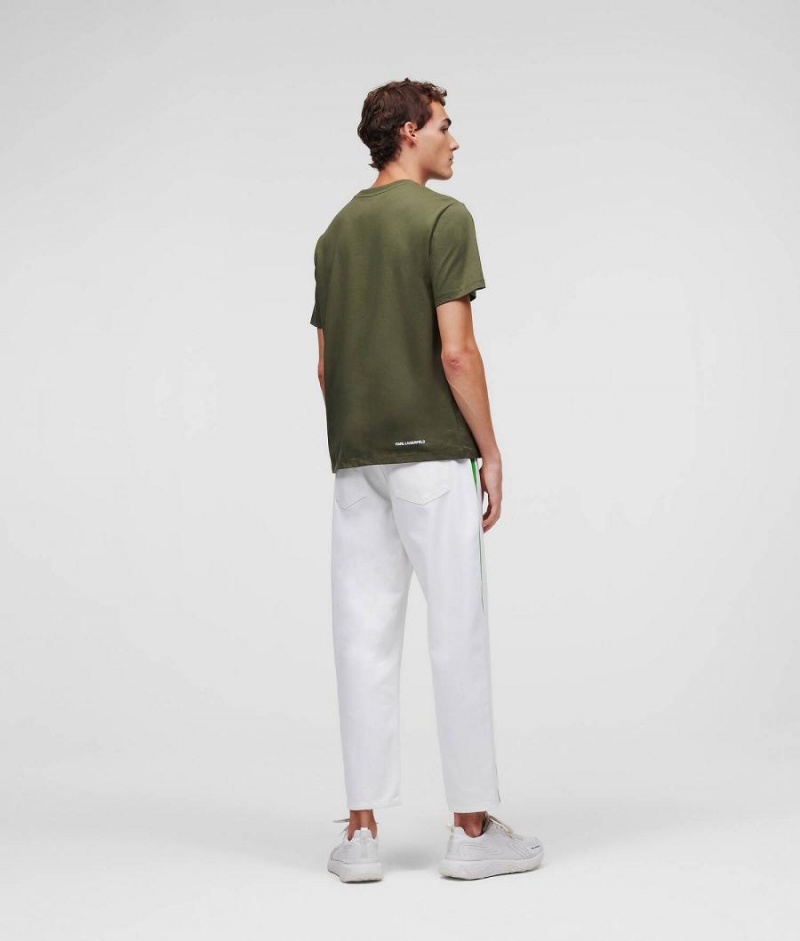 Koszulki Męskie Karl Lagerfeld CONTRAST POCKET Khaki | PL IS3905