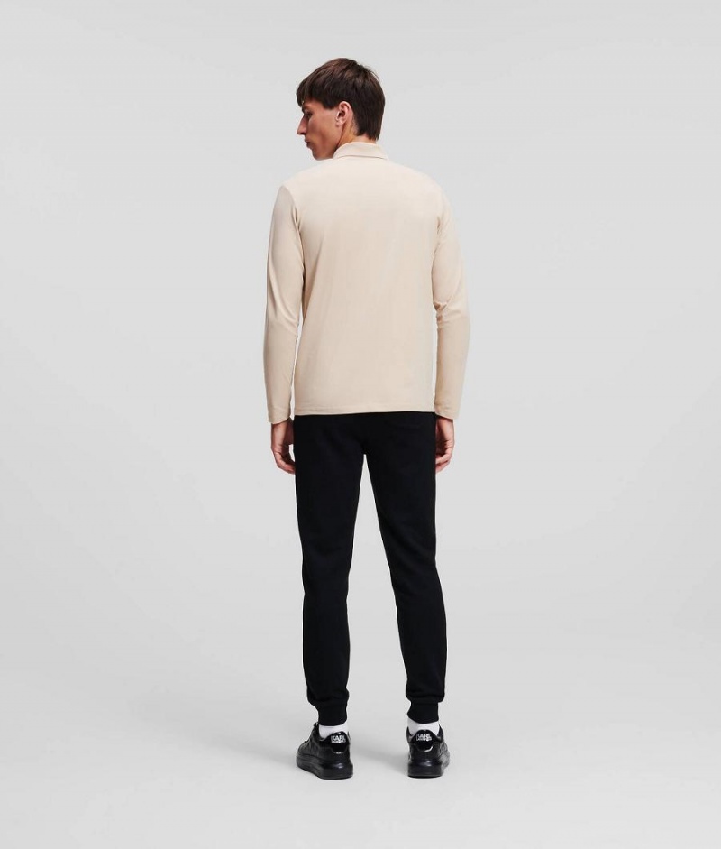 Koszulki Męskie Karl Lagerfeld Long Sleeve Polo Brązowe | PL WY3859