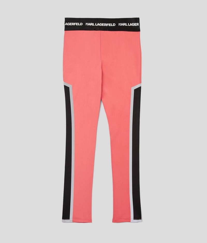 Legginsy Dziecięce Karl Lagerfeld Athleisure Czerwone | PL FM4055