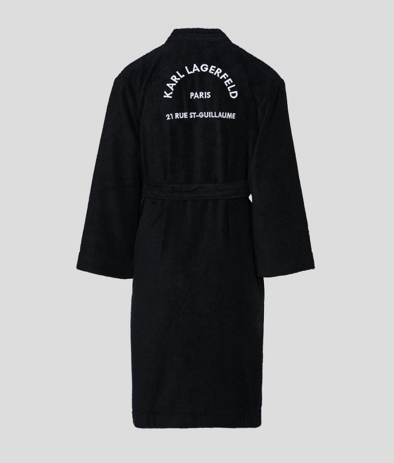 Odzież Domowa Damskie Karl Lagerfeld RUE ST-GUILLAUME BATHROBE Czarne | PL JJ2905