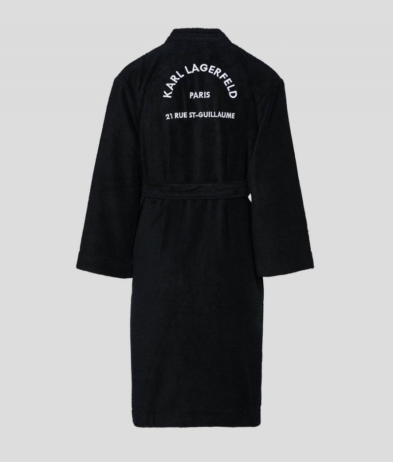 Odzież Domowa Męskie Karl Lagerfeld RUE ST-GUILLAUME BATHROBE Czarne | PL DN3640