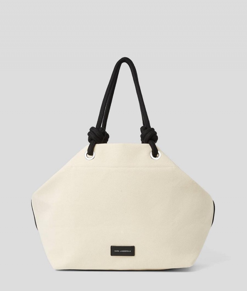 Plecaki Damskie Karl Lagerfeld HOTEL BEACH TOTE Beżowe | PL WY3276