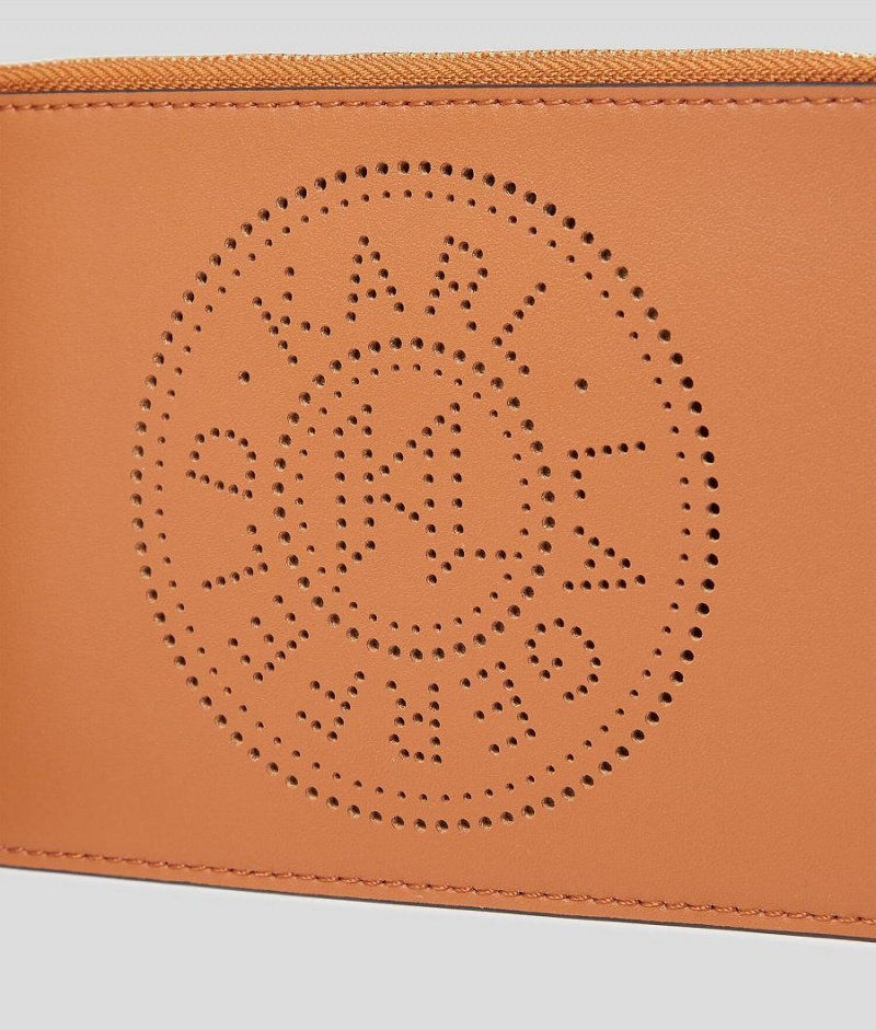 Plecaki Damskie Karl Lagerfeld K/CIRCLE PERFORATED LOGO POUCH Brązowe | PL MA2025