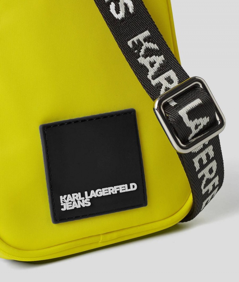 Plecaki Damskie Karl Lagerfeld KLJ Phone Pouch with Logo Patch Zielone | PL IS2033