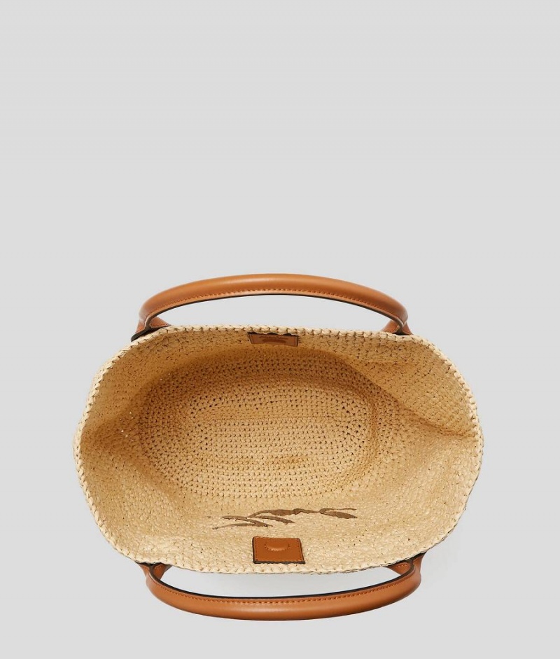 Plecaki Damskie Karl Lagerfeld K/SIGNATURE LARGE BEACH BASKET Beżowe | PL EX3275