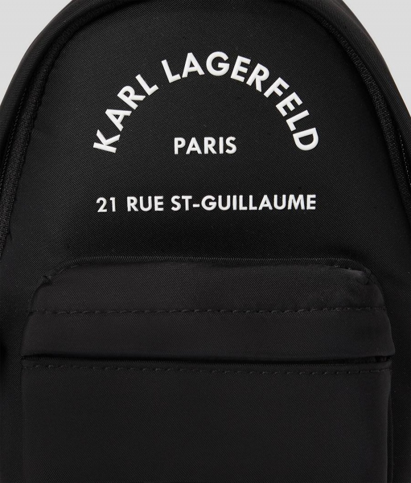 Plecaki Damskie Karl Lagerfeld RUE ST-GUILLAUME NANO BACKPACK Czarne | PL BC2309