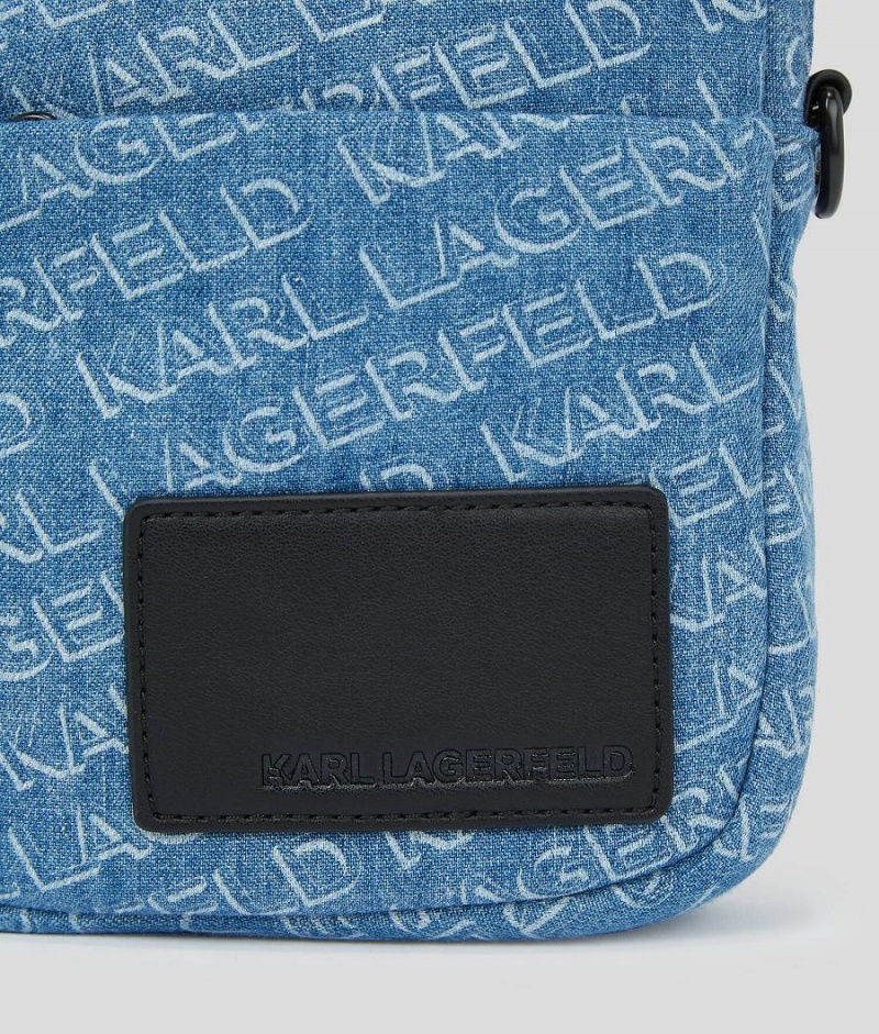 Plecaki Męskie Karl Lagerfeld K/DENIM CROSSBODY Niebieskie | PL AP3382