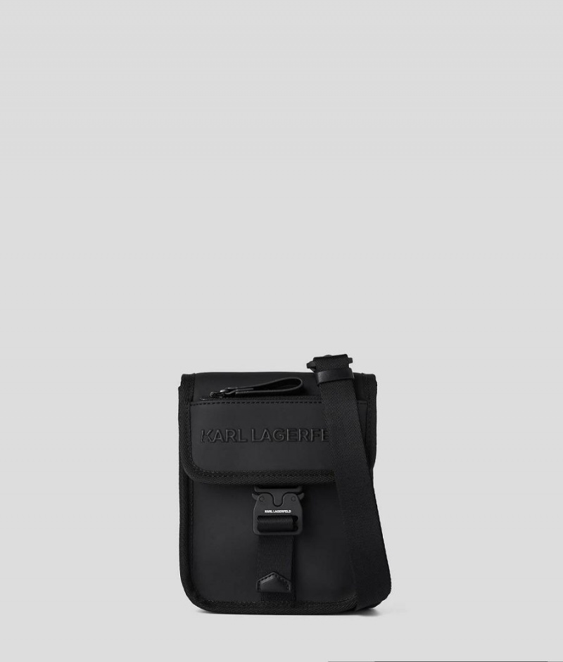 Plecaki Męskie Karl Lagerfeld K/KOVER CROSSBODY Czarne | PL IS3385