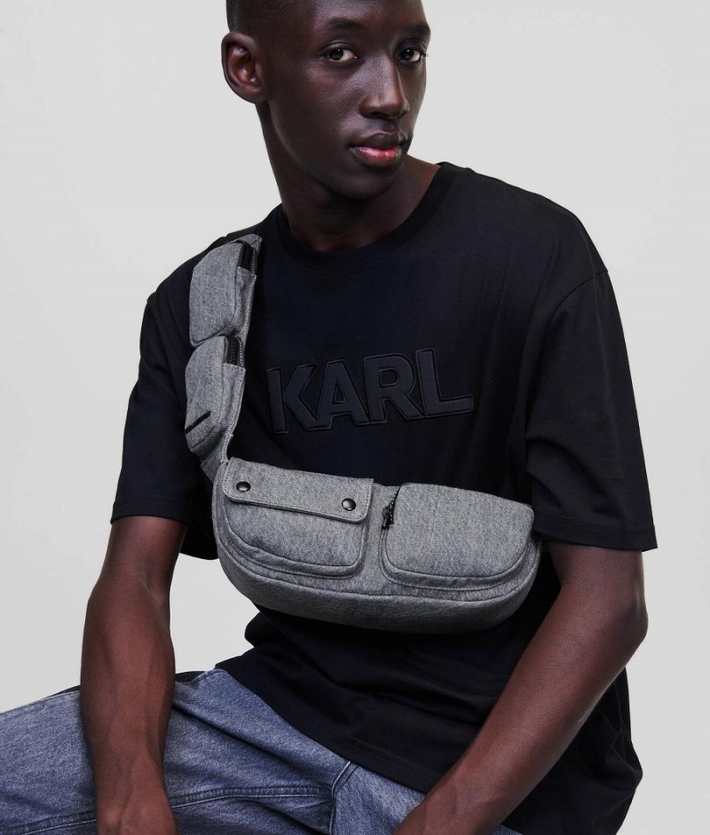 Plecaki Męskie Karl Lagerfeld K/MARS DENIM BUMBAG Niebieskie | PL CE3397