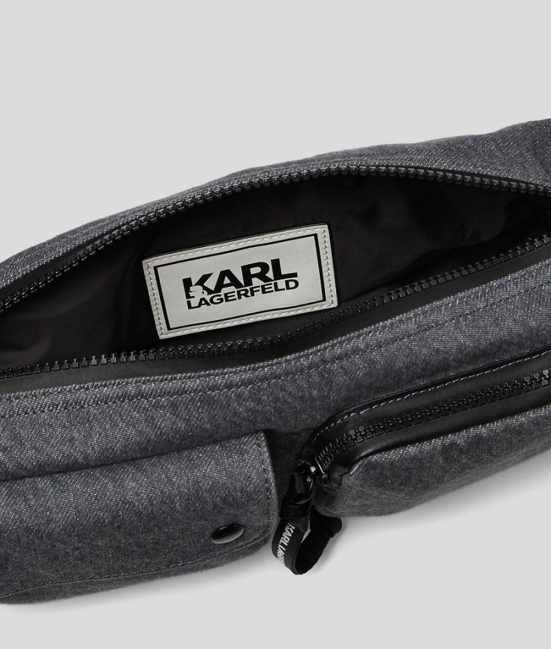 Plecaki Męskie Karl Lagerfeld K/MARS DENIM BUMBAG Niebieskie | PL CE3397