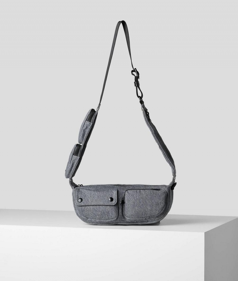 Plecaki Męskie Karl Lagerfeld K/MARS DENIM BUMBAG Niebieskie | PL CE3397