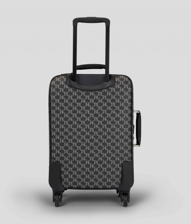 Plecaki Męskie Karl Lagerfeld K/MONOGRAM KLASSIK TROLLEY CASE Czarne | PL NB3394