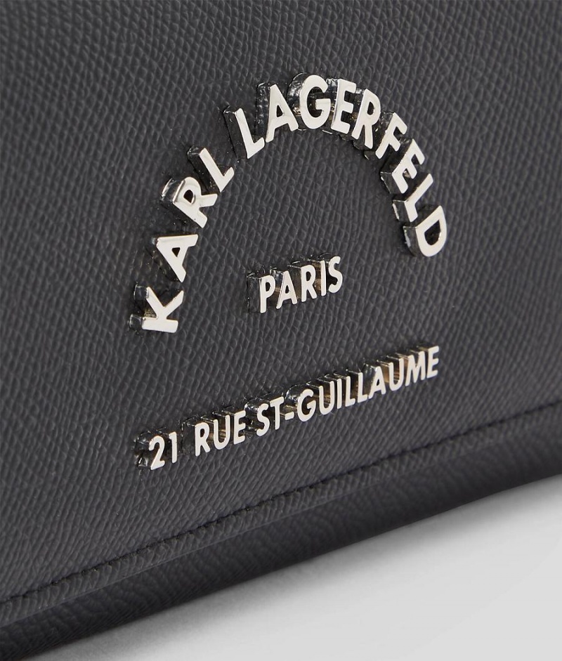 Portfel Damskie Karl Lagerfeld RUE ST-GUILLAUME CONTINENTAL Czarne | PL PQ2061