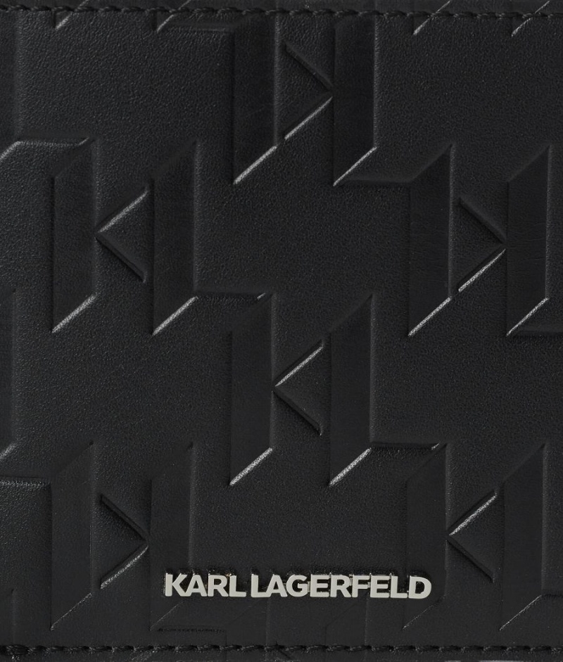 Portfel Męskie Karl Lagerfeld K/LOOM LEATHER BI-FOLD Czarne | PL WY3495