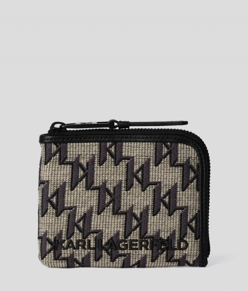 Portfel Męskie Karl Lagerfeld K/MONOGRAM ZIPPERED Kolorowe | PL EX3494