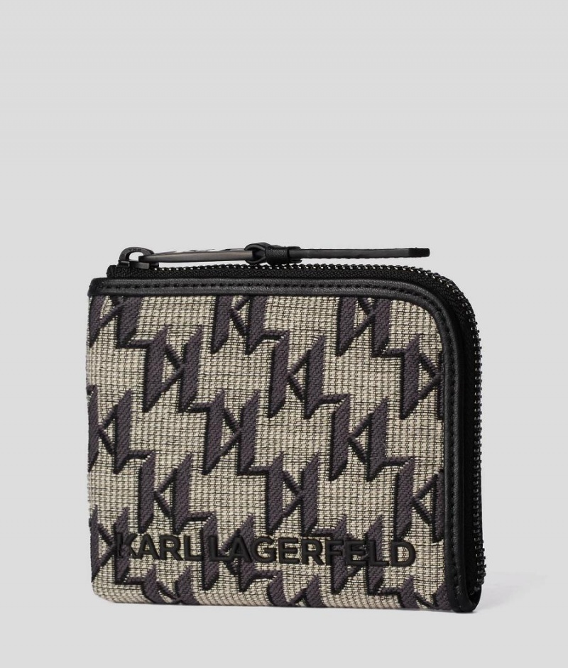 Portfel Męskie Karl Lagerfeld K/MONOGRAM ZIPPERED Kolorowe | PL EX3494