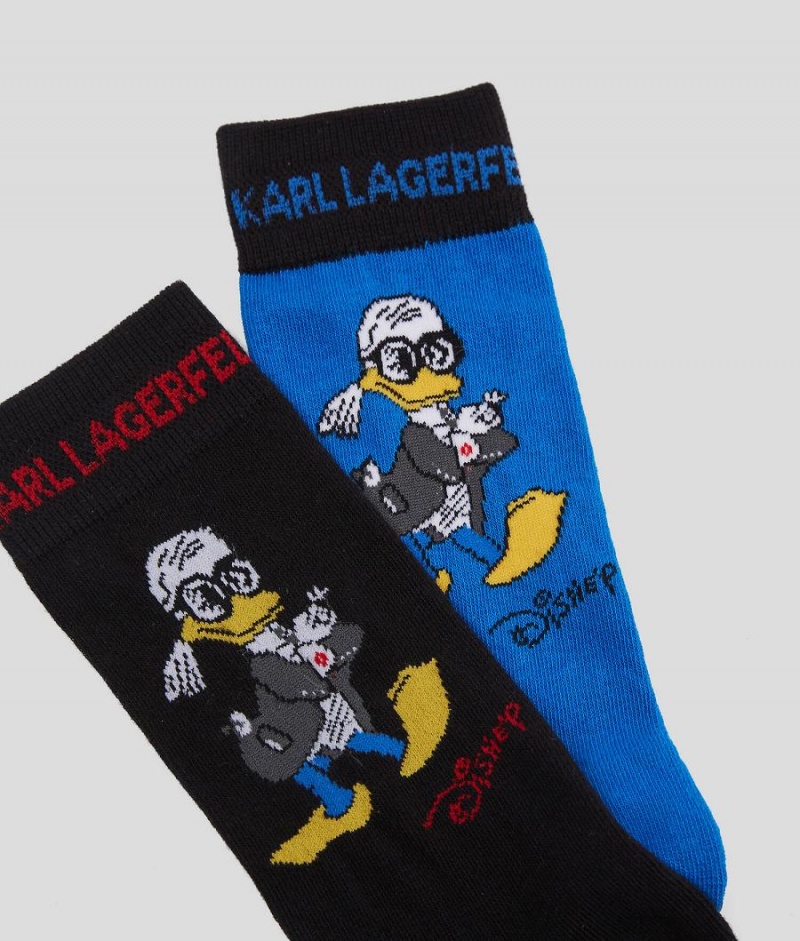 Skarpetki Męskie Karl Lagerfeld DISNEY x SOCKS – 3 PACK Czerwone Niebieskie Czarne | PL HK3975