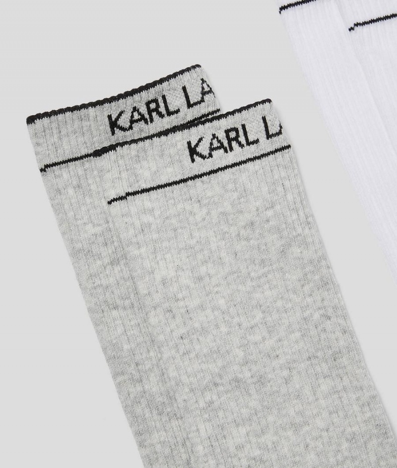 Skarpetki Męskie Karl Lagerfeld K/ESSENTIAL SOCKS – 3 PACK Czarne Białe Szare | PL SO3946