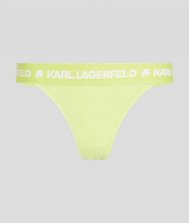 Staniki Damskie Karl Lagerfeld RIBBED LOGO BRAZILIAN BRIEF Głęboka Zielone | PL MA3154