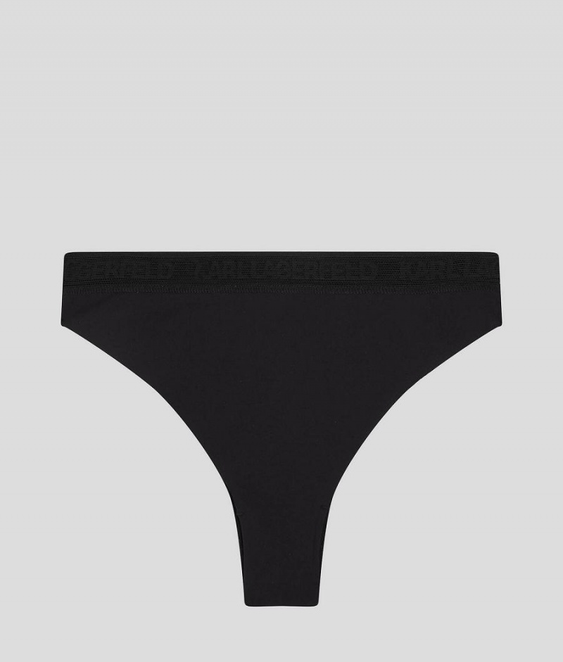 Staniki Damskie Karl Lagerfeld ULTRA-LIGHT BRAZILIAN BRIEFS Czarne | PL NB3155