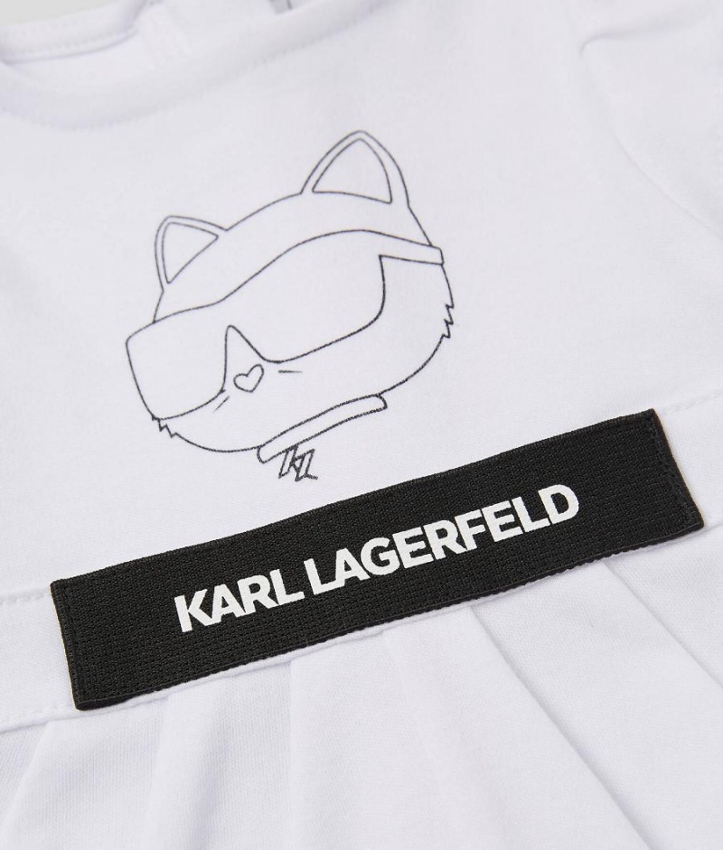 Sukienka Dziecięce Karl Lagerfeld Choupette Białe | PL AP4103