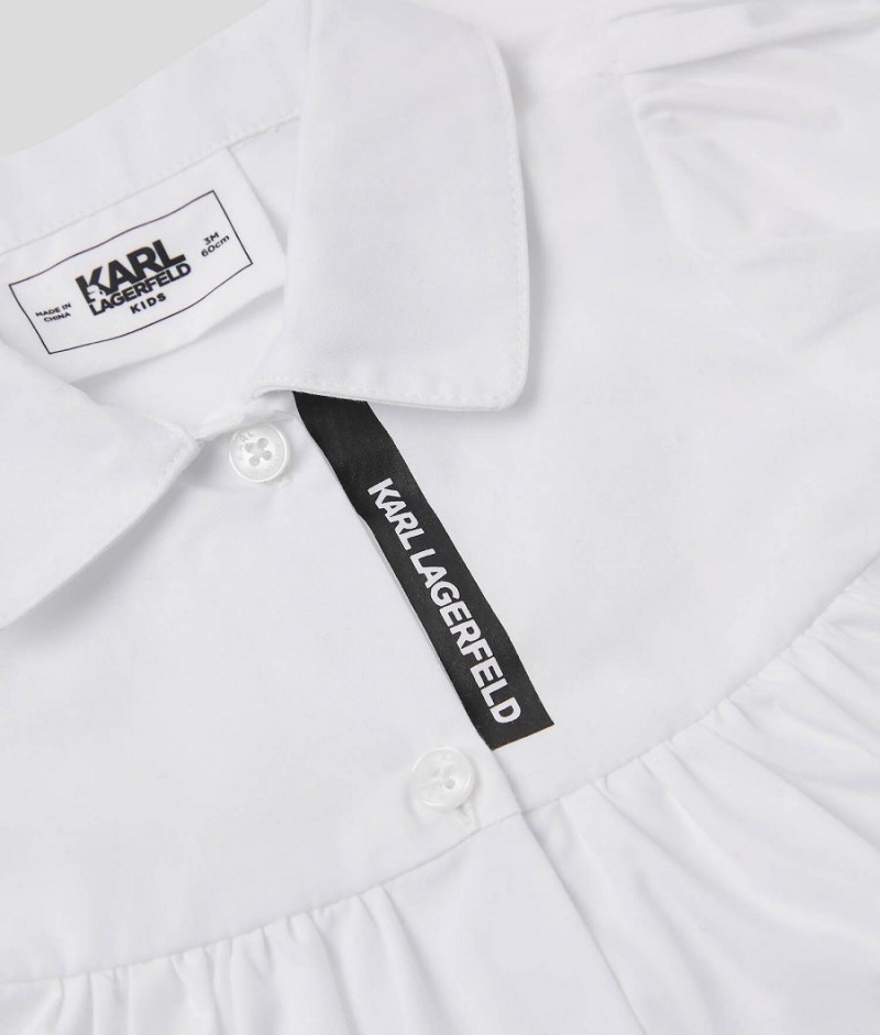 Sukienka Dziecięce Karl Lagerfeld Poplin Shirt Białe | PL GL4106