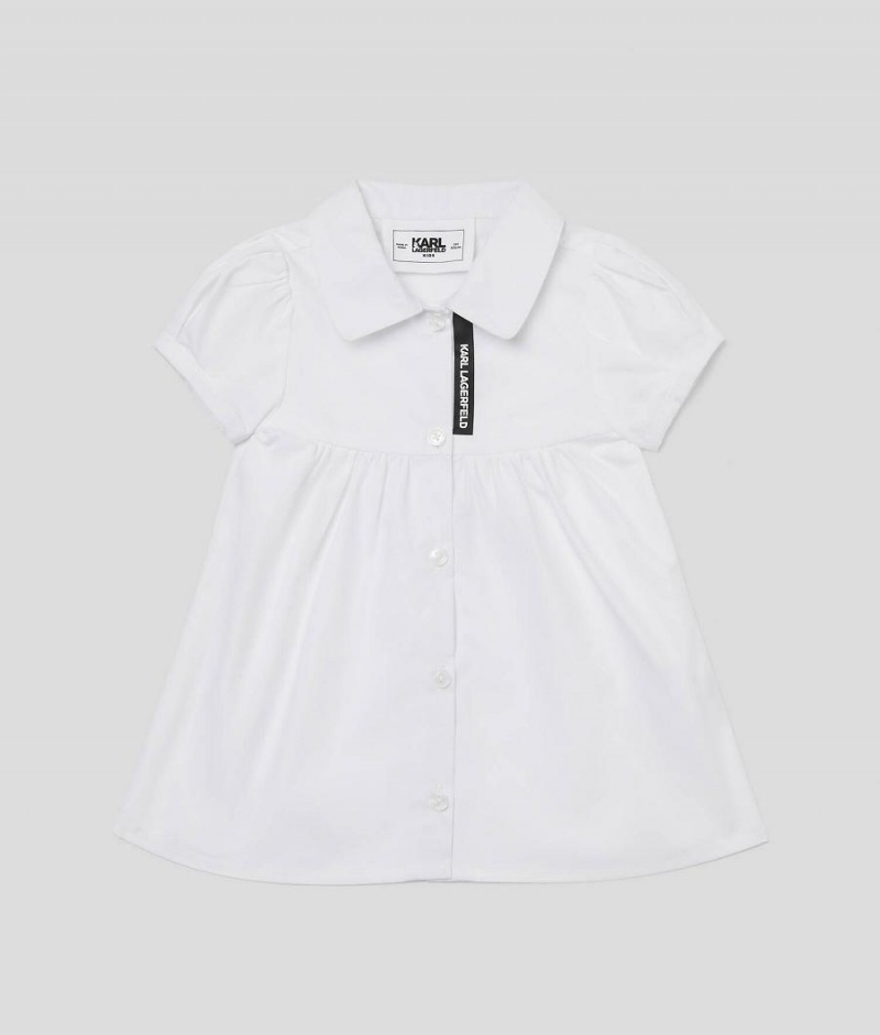 Sukienka Dziecięce Karl Lagerfeld Poplin Shirt Białe | PL GL4106