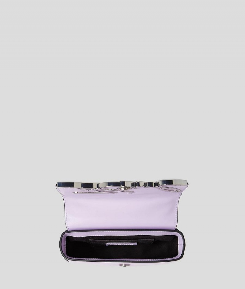 Torba Crossbody Damskie Karl Lagerfeld K/SIGNATURE SMALL SADDLE Fioletowe | PL QZ2533