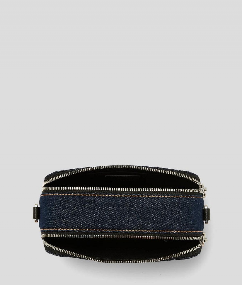 Torba Crossbody Damskie Karl Lagerfeld KLJ Denim Camerabag Niebieskie | PL JJ2543