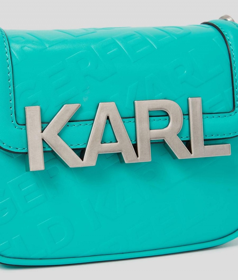 Torba Crossbody Damskie Karl Lagerfeld K/LETTERS EMBOSSED Aqua | PL DN2547