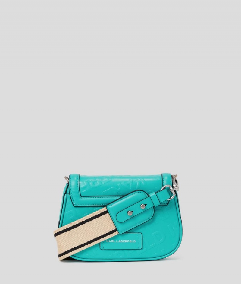 Torba Crossbody Damskie Karl Lagerfeld K/LETTERS EMBOSSED Aqua | PL DN2547