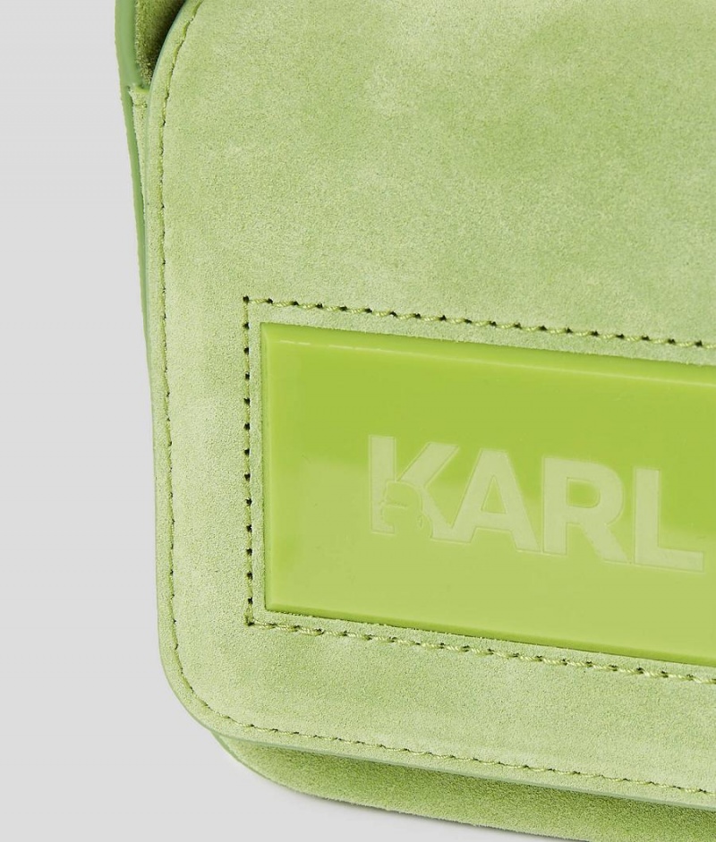 Torba na Ramię Damskie Karl Lagerfeld ICON K MEDIUM SUEDE Zielone | PL HK2362