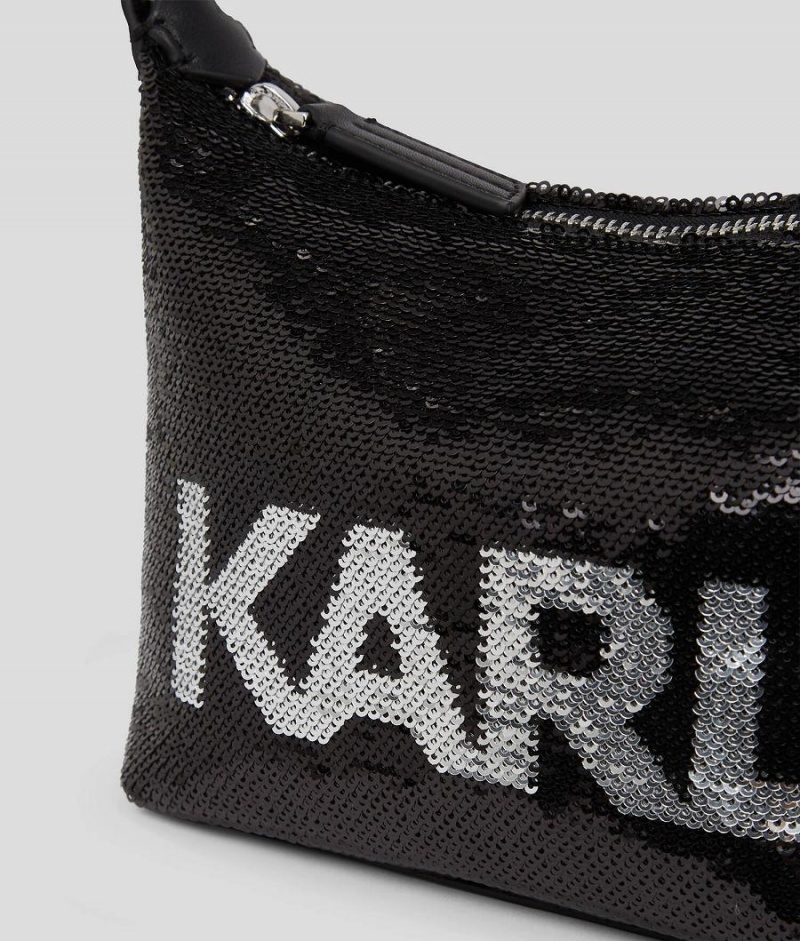 Torba na Ramię Damskie Karl Lagerfeld K/EVENING SEQUINNED MINI Czarne | PL OR2369