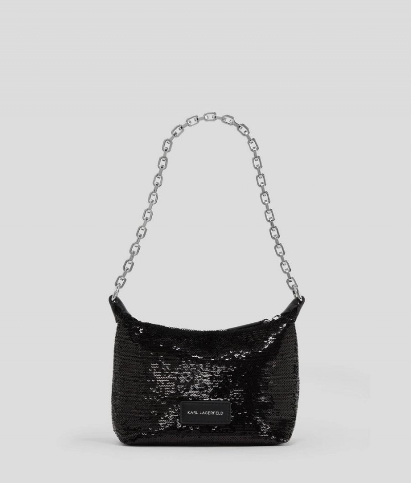 Torba na Ramię Damskie Karl Lagerfeld K/EVENING SEQUINNED MINI Czarne | PL OR2369