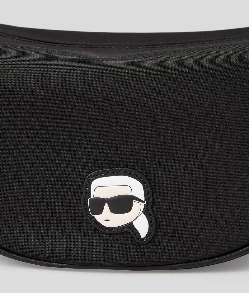 Torba na Ramię Damskie Karl Lagerfeld K/IKONIK NYLON MOON Czarne | PL VD2381