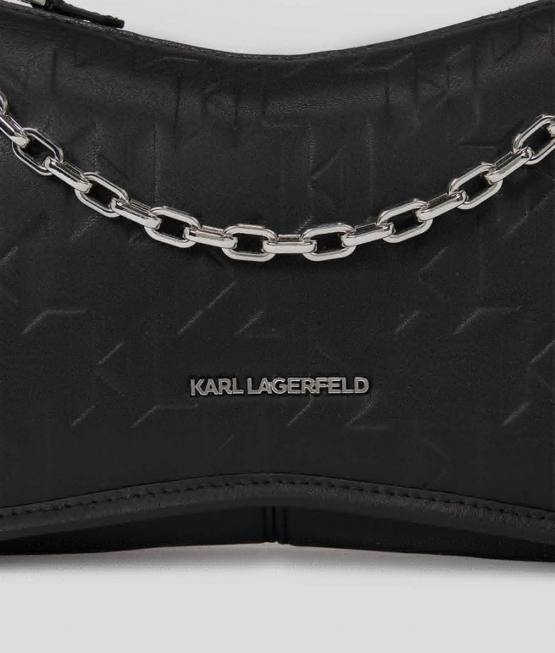 Torba na Ramię Damskie Karl Lagerfeld K/SEVEN ELEMENT KL MONOGRAM Czarne | PL AP2367