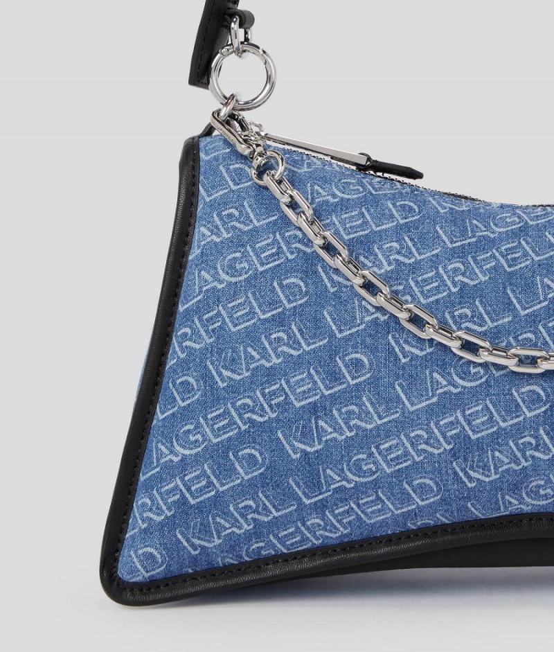 Torba na Ramię Damskie Karl Lagerfeld K/SEVEN ELEMENT DENIM Niebieskie | PL WY2376