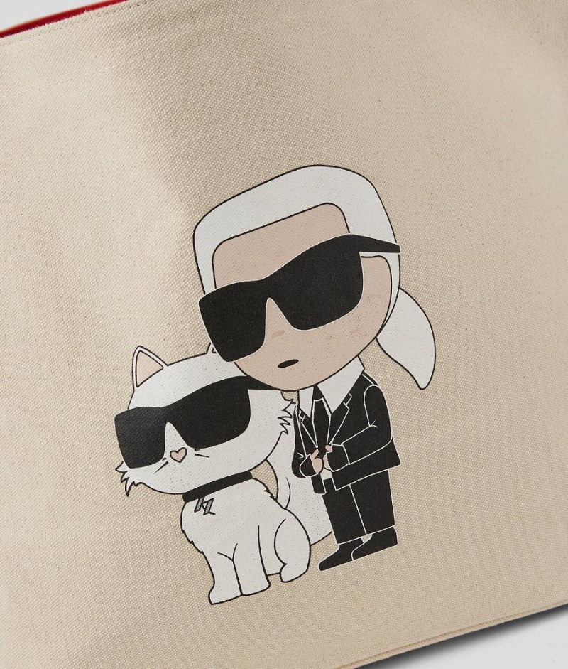 Torby Na Zakupy Damskie Karl Lagerfeld KL X THE MET IKONIK & CHOUPETTE Beżowe | PL AP2445