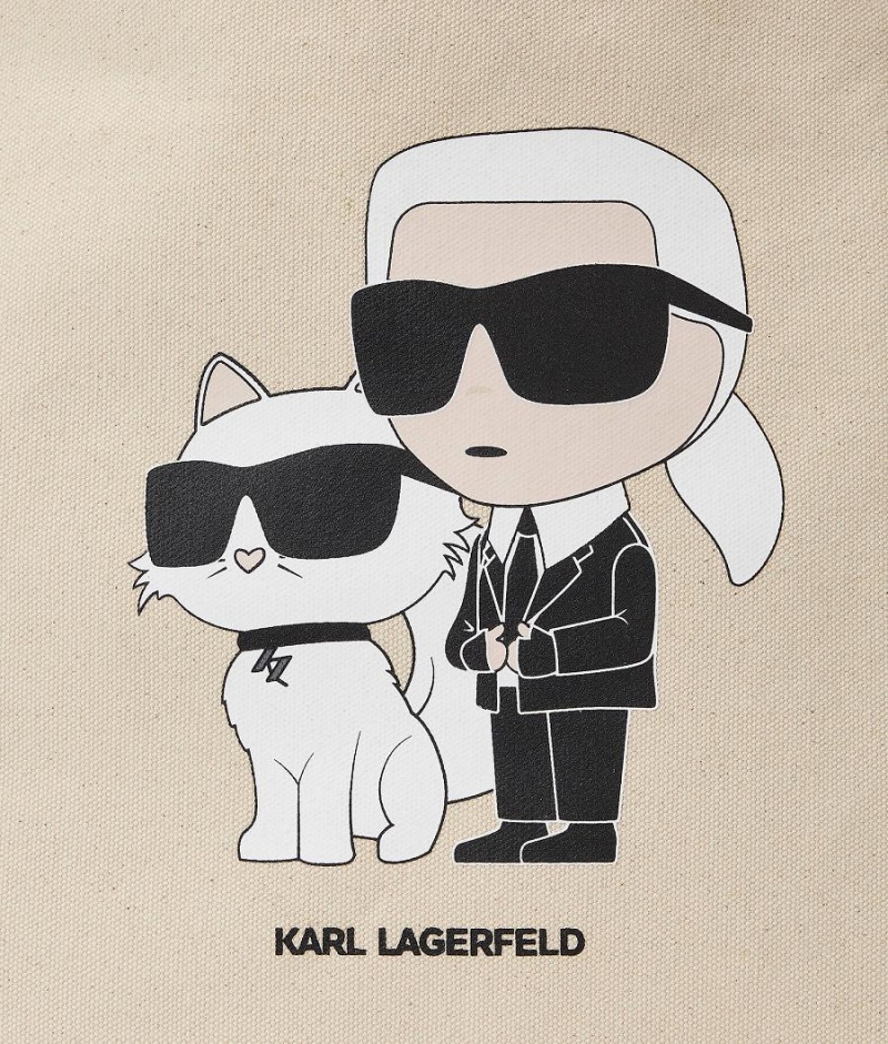 Torby Na Zakupy Damskie Karl Lagerfeld K/IKONIK & CHOUPETTE Beżowe | PL TV2451