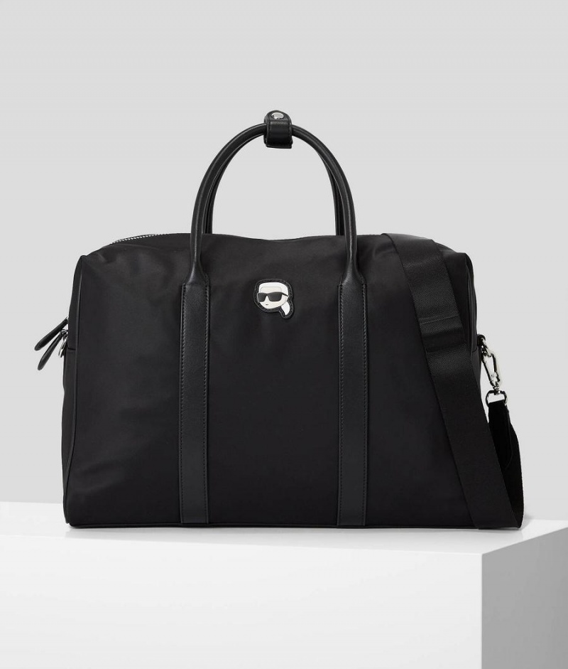 Torby Podróżne Damskie Karl Lagerfeld K/IKONIK NYLON WEEKENDER Czarne | PL DN2313