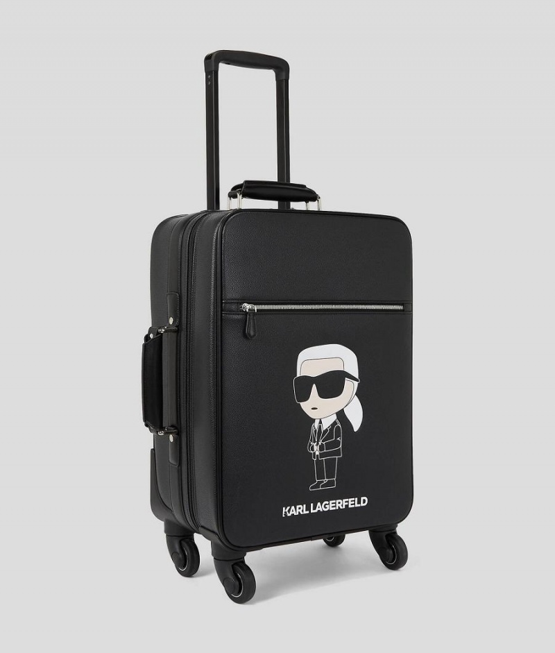 Torby Podróżne Damskie Karl Lagerfeld K/IKONIK COATED CANVAS TROLLEY CASE Czarne | PL AP2315