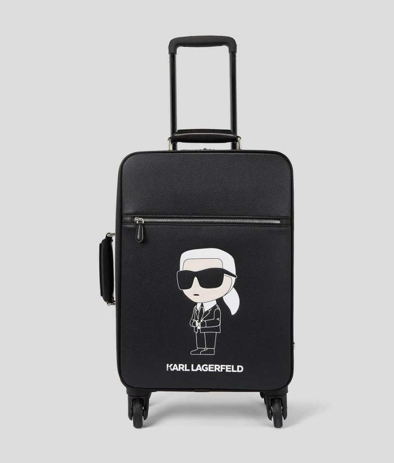 Torby Podróżne Damskie Karl Lagerfeld K/IKONIK COATED CANVAS TROLLEY CASE Czarne | PL AP2315