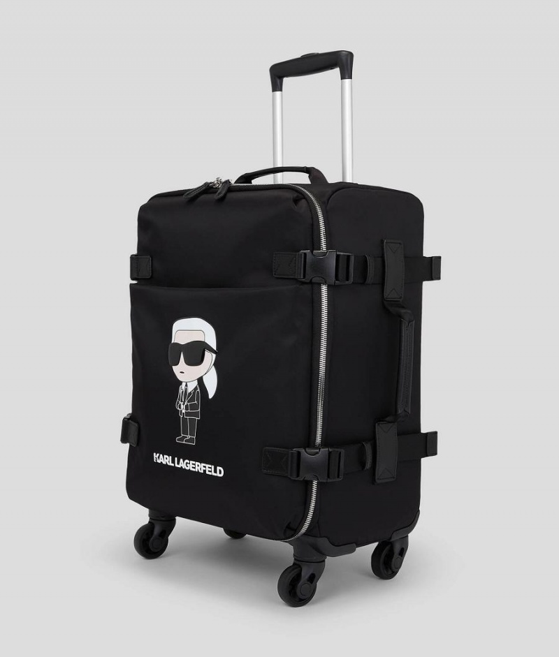 Torby Podróżne Damskie Karl Lagerfeld K/IKONIK NYLON TROLLEY CASE Czarne | PL PQ2316