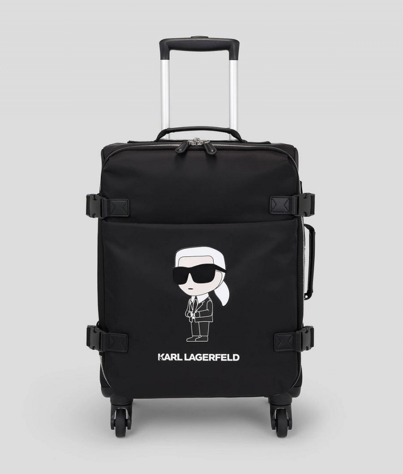 Torby Podróżne Damskie Karl Lagerfeld K/IKONIK NYLON TROLLEY CASE Czarne | PL PQ2316