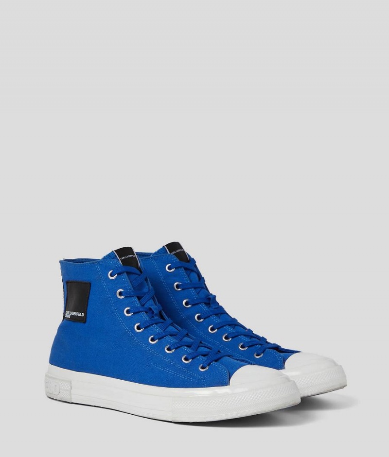 Trampki Męskie Karl Lagerfeld KLJ Kampus III High Top Niebieskie | PL KI4025