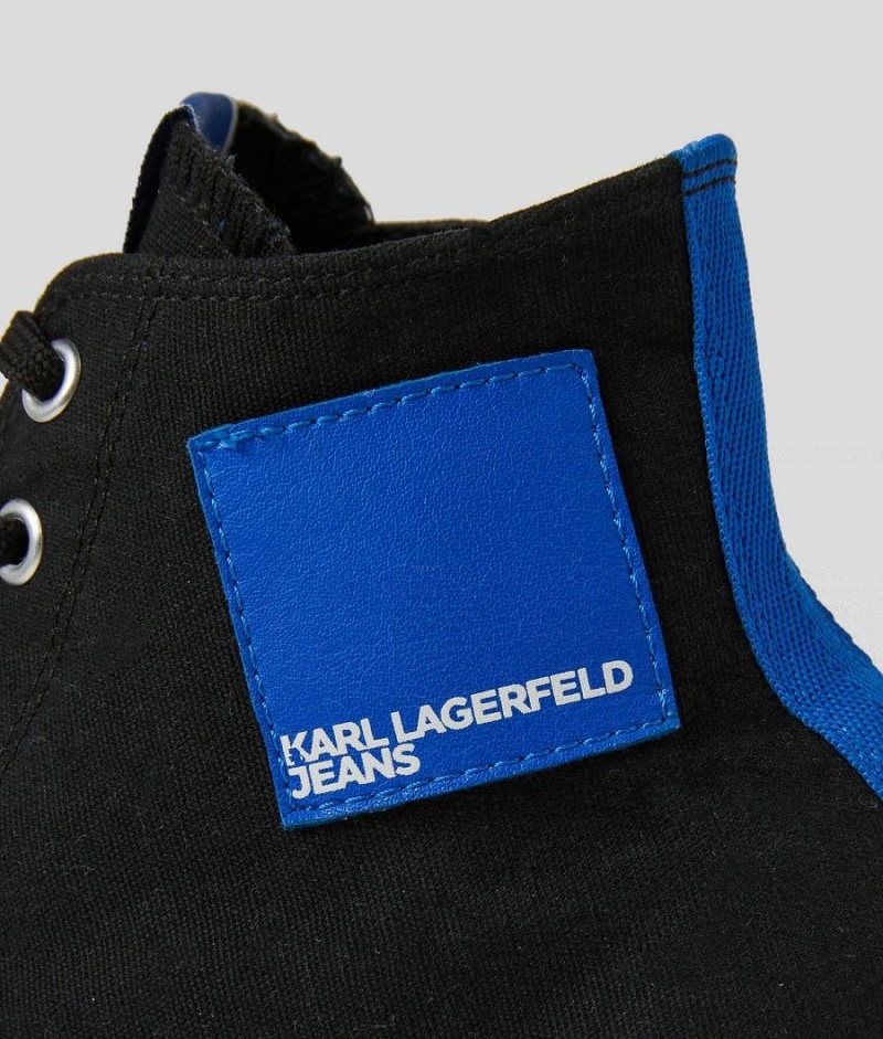 Trampki Męskie Karl Lagerfeld KLJ Kampus III High Top Czarne | PL JJ4026