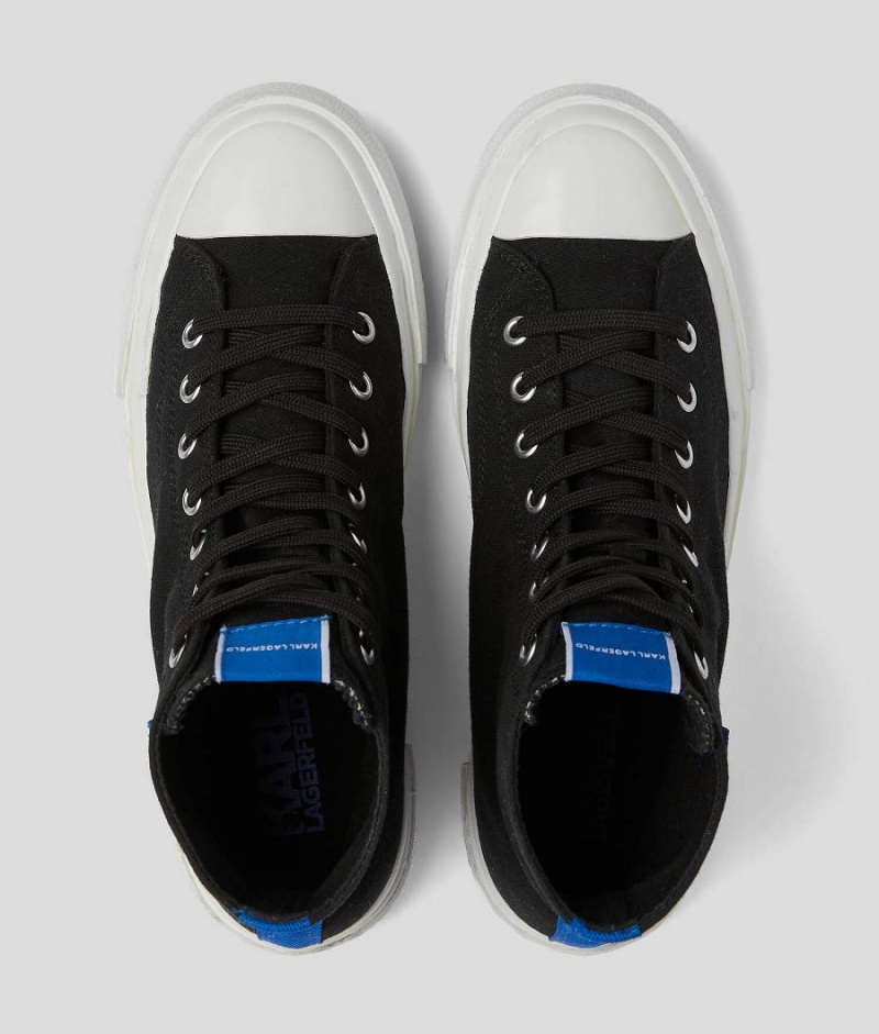 Trampki Męskie Karl Lagerfeld KLJ Kampus III High Top Czarne | PL JJ4026