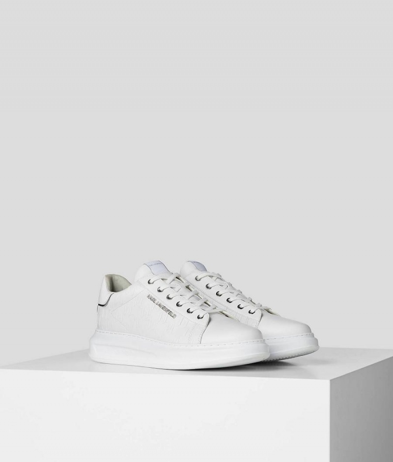 Trampki Męskie Karl Lagerfeld K/Monogram Kapri Sneaker Białe | PL YU4038